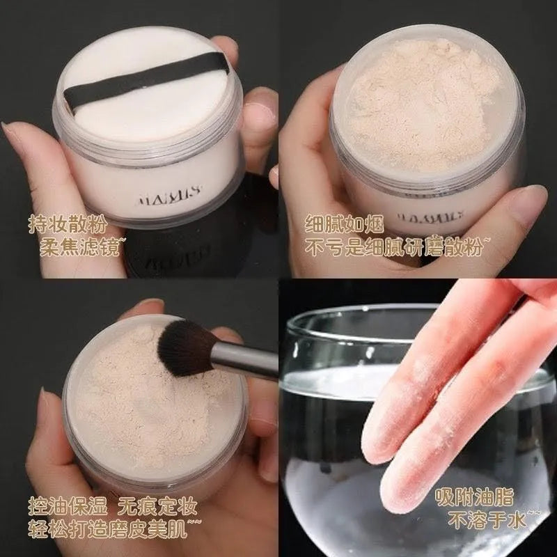 Korean 24H Flawless Finish Snail Loose Powder – High Coverage & Shiny Glow | 10g